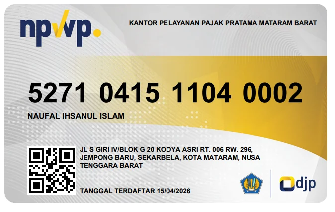 NPWP Naufal Ihsanul Islam - DNE DEVS